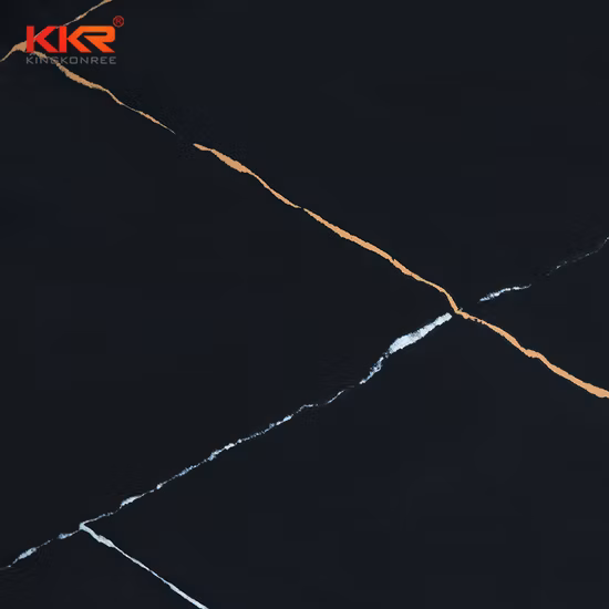 Calacatta Gold Black Quartz для кухонной столешницы из каменной плиты толщиной от 2 до 3 см